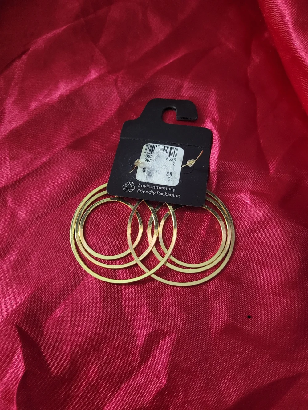 Avenue Gold-Tone Triple Hoop Drop Earrings